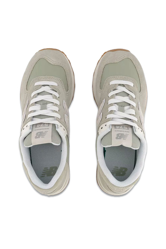 574 Suede Mesh Trainers, Olivine