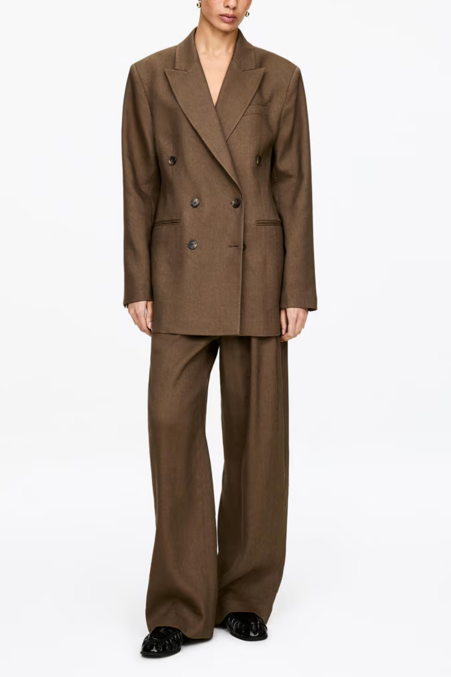 Double-Breasted Blazer & Wide Tailored Trousers