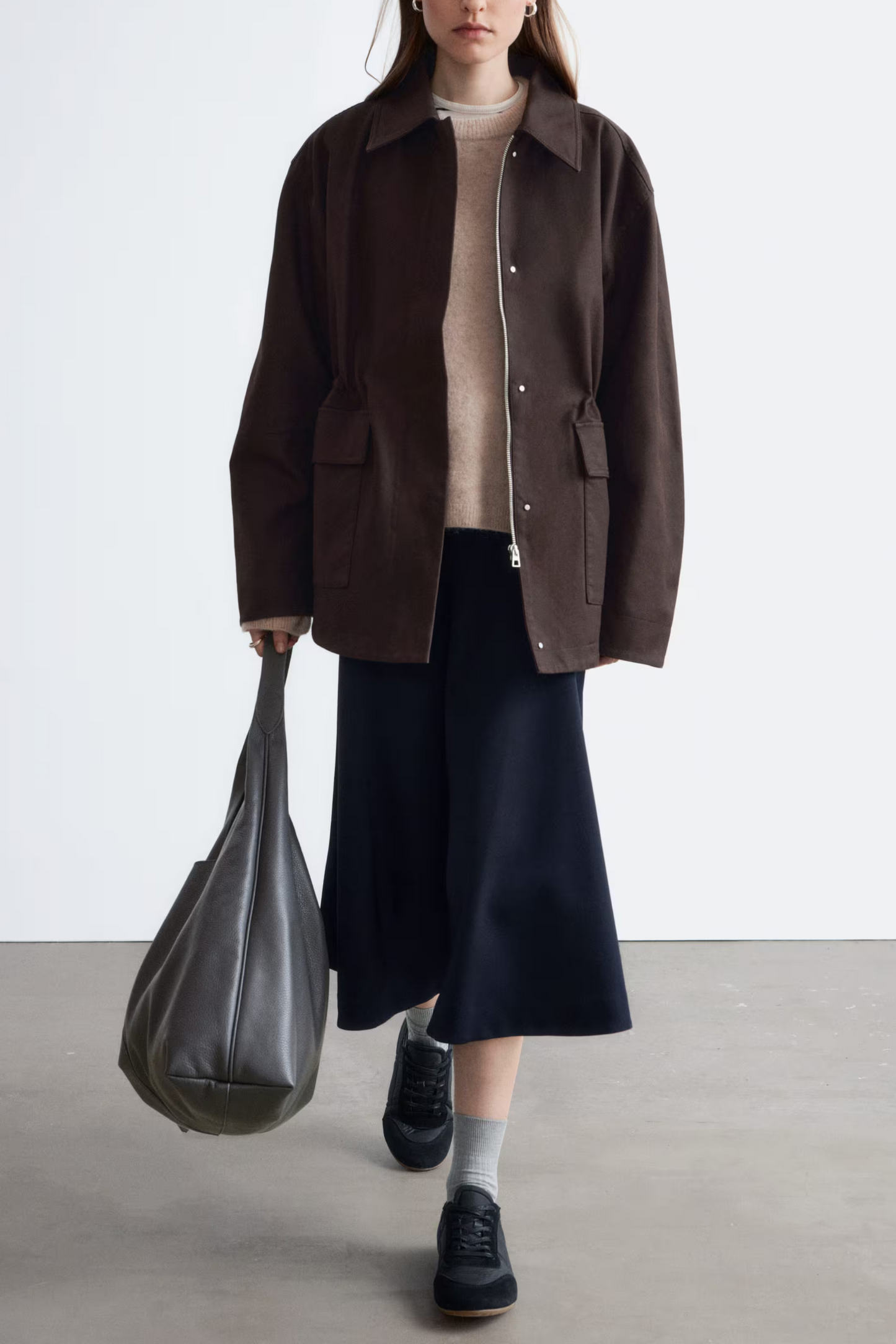 Oversized Drawstring Utility Jacket