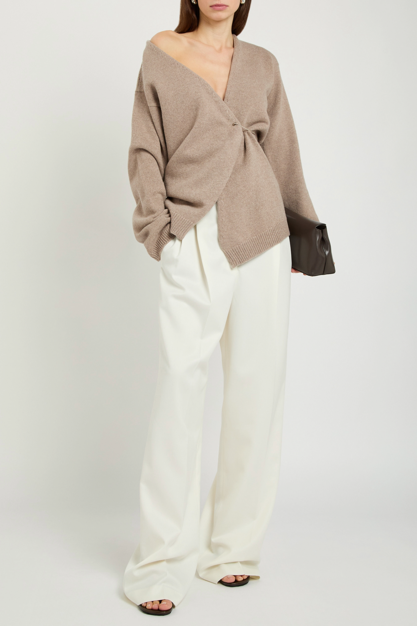 Safety Pin Wool and Cashmere-blend Wrap Cardigan
