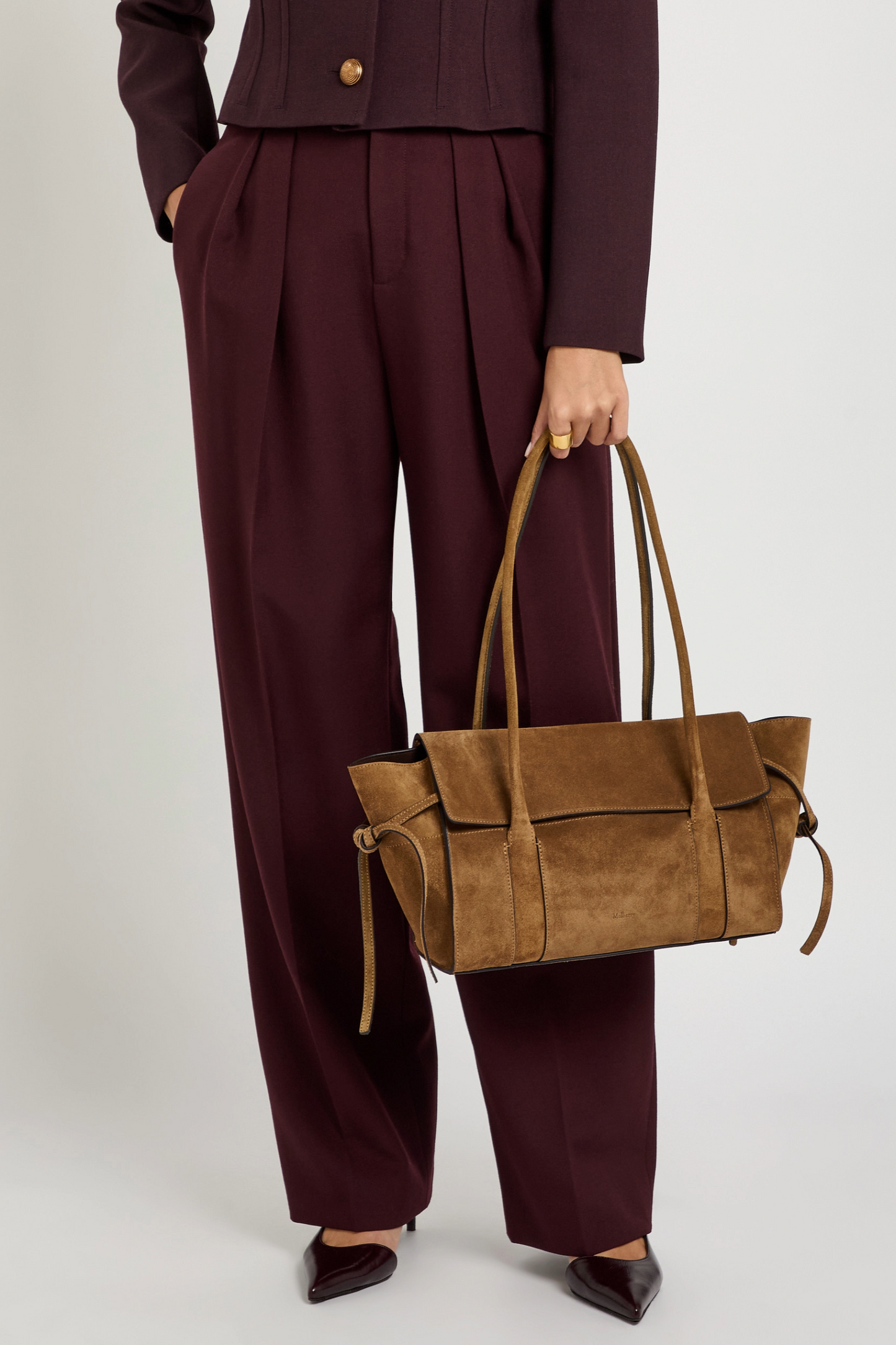 Small Soft Bayswater Suede Shoulder Bag