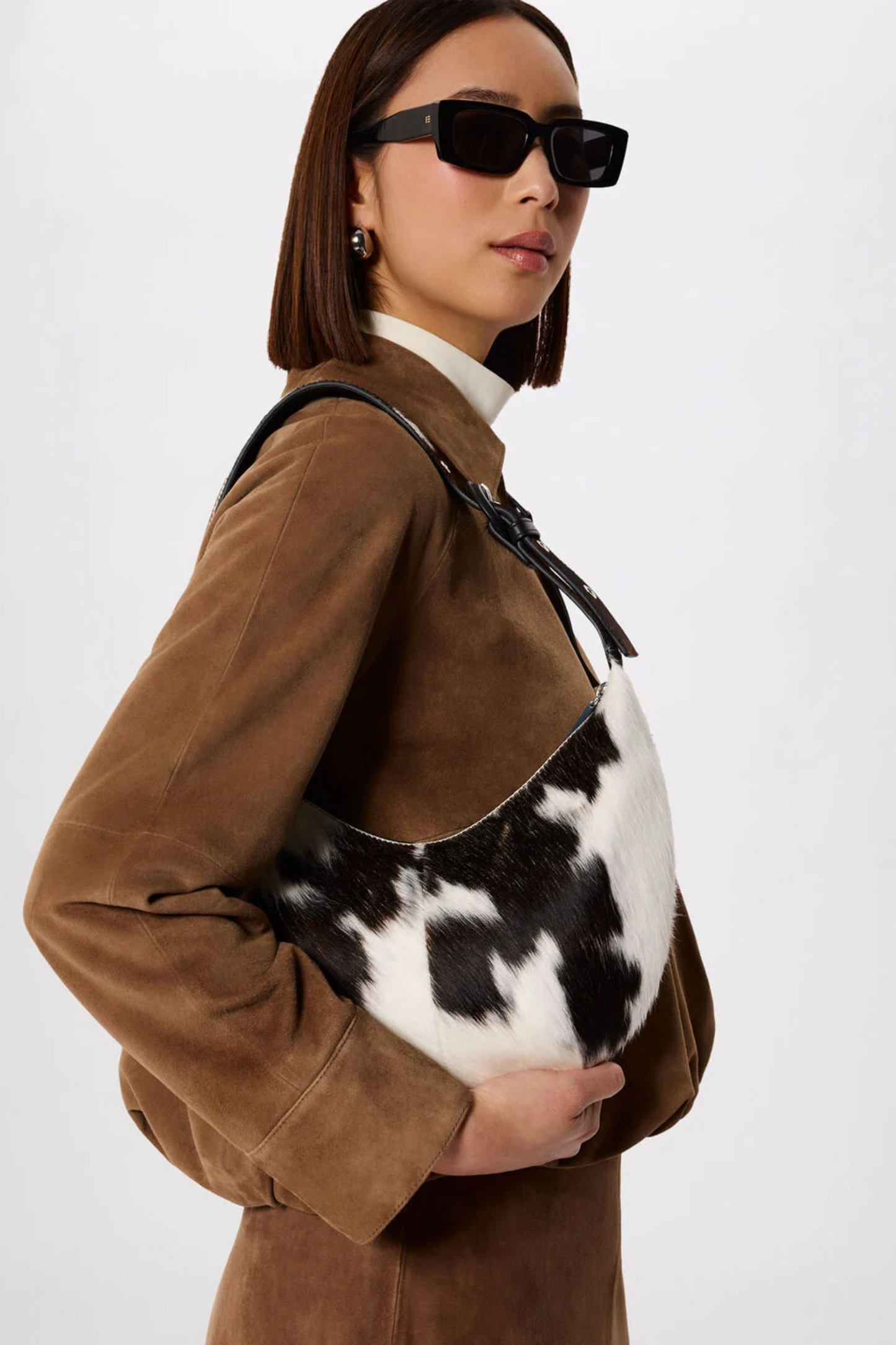 Multicolour Cow Print Hair-On Sia Bag