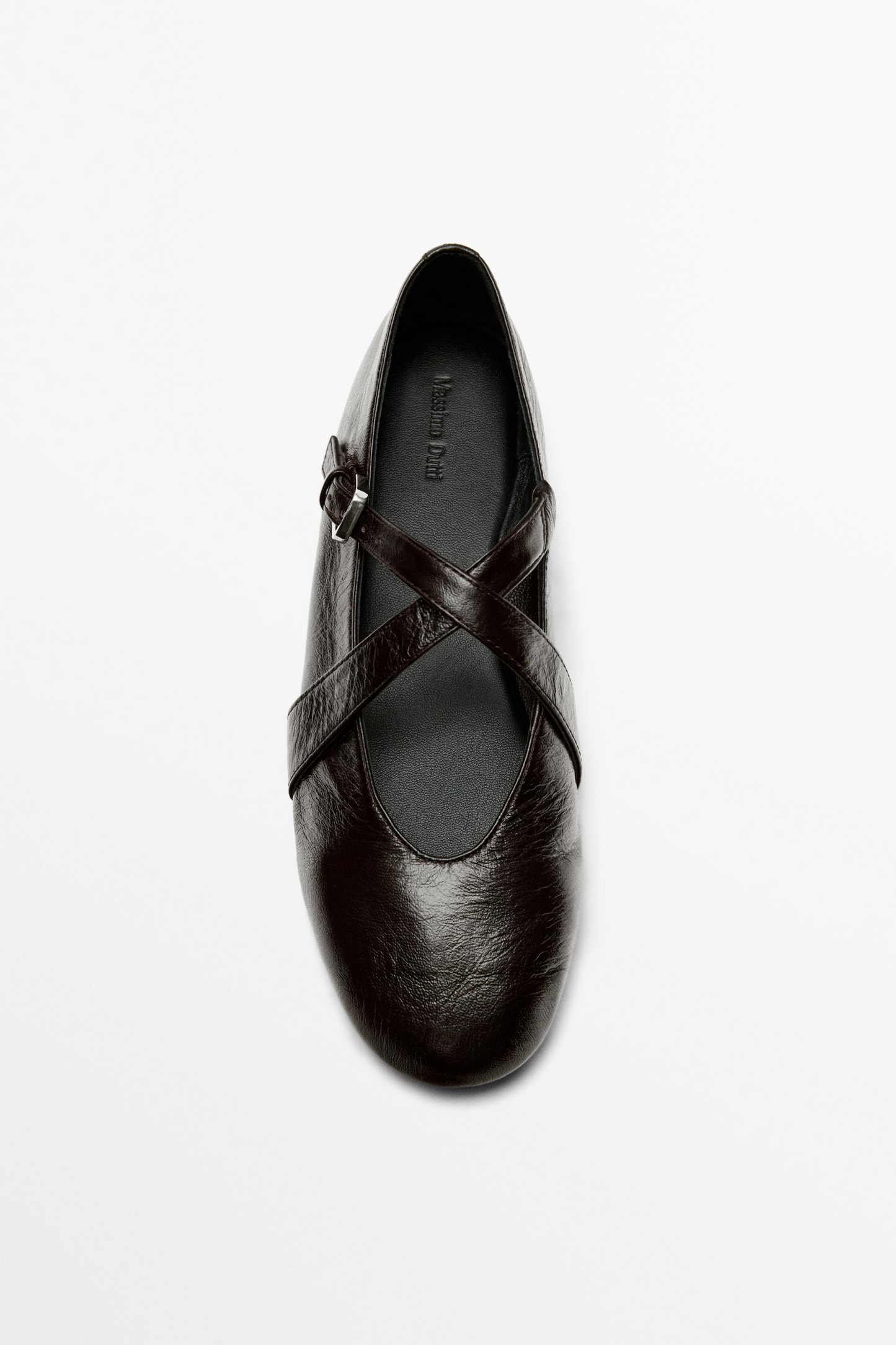 Ballet Flats with Criss-cross Straps and Buckle