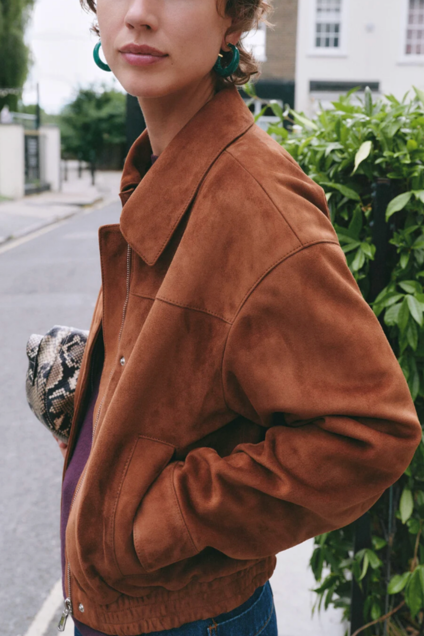 Suede Bomber Jacket