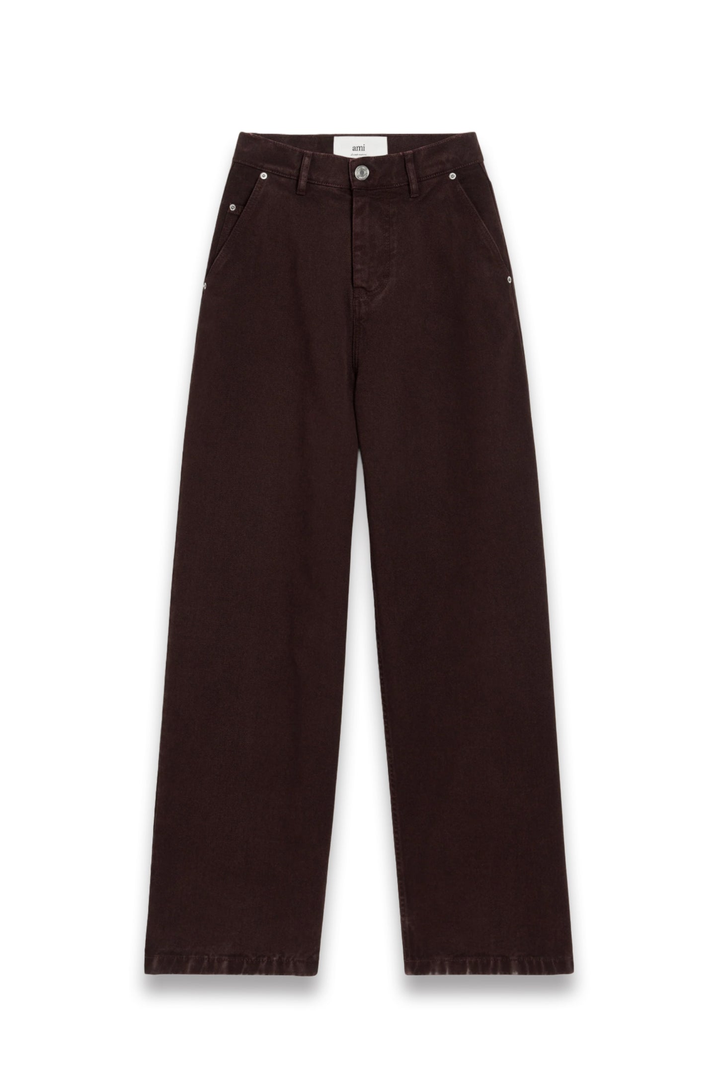 Burgundy Cotton Wide Fit Jeans