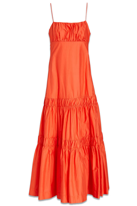 Didi Gathered Cotton-poplin Maxi Dress