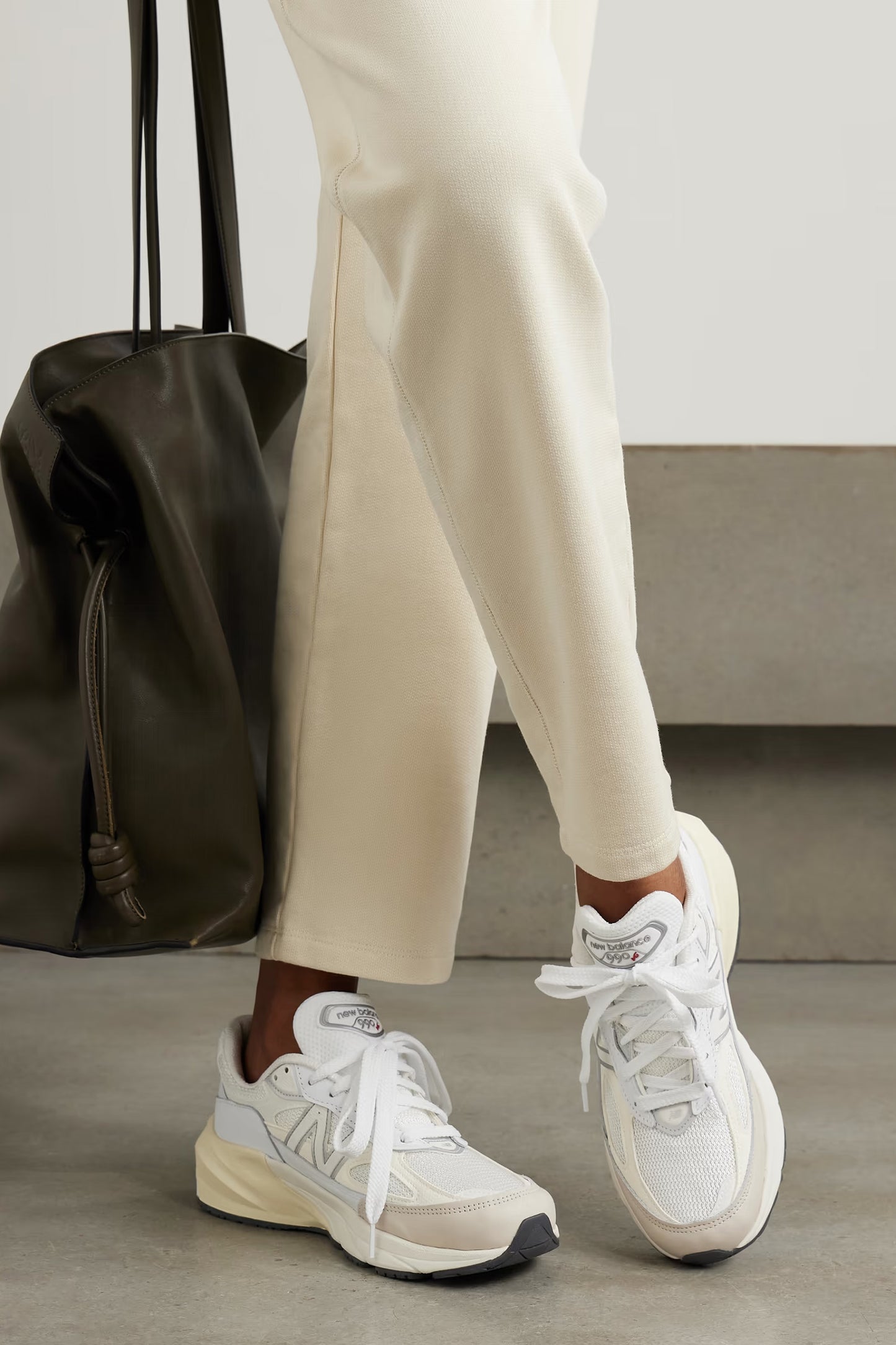Made in USA 990V6 Leather and Mesh Sneakers