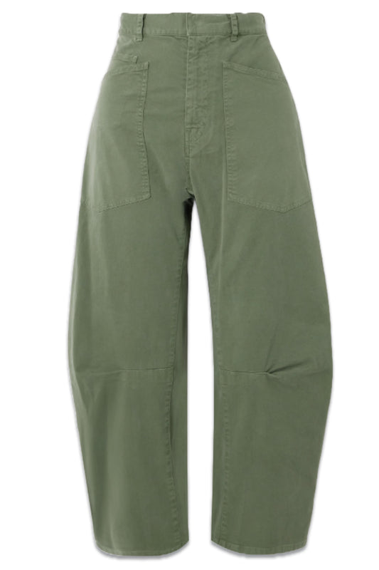 Shon Cotton-blend Twill Barrel-leg Pants
