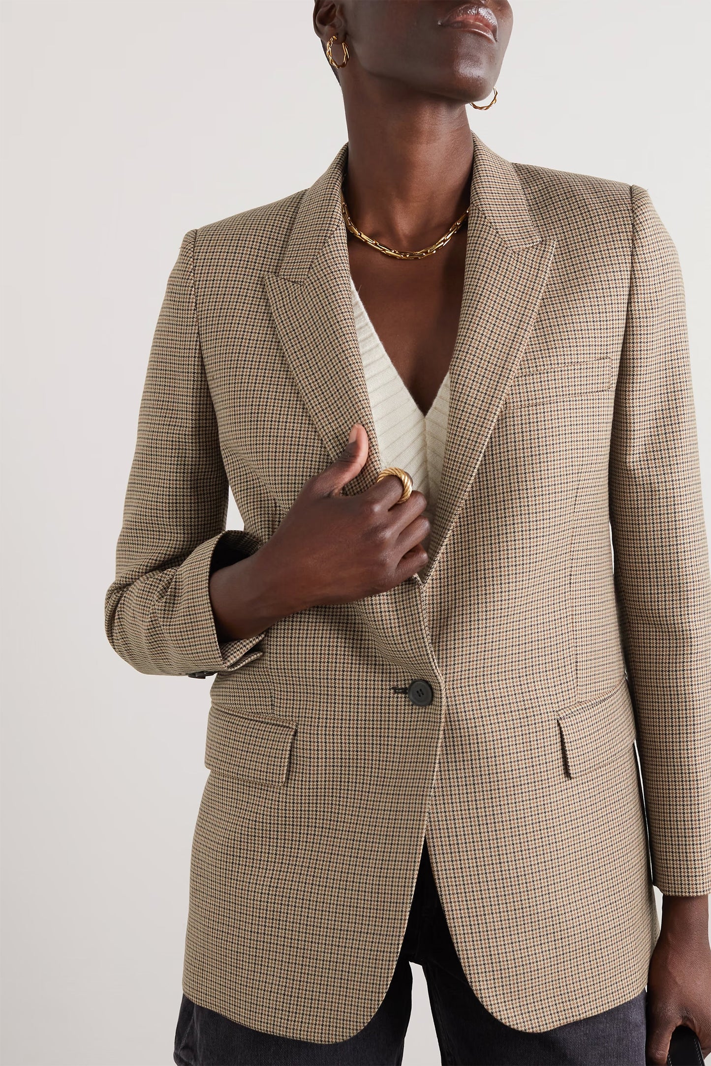 Diane Houndstooth Wool Blazer