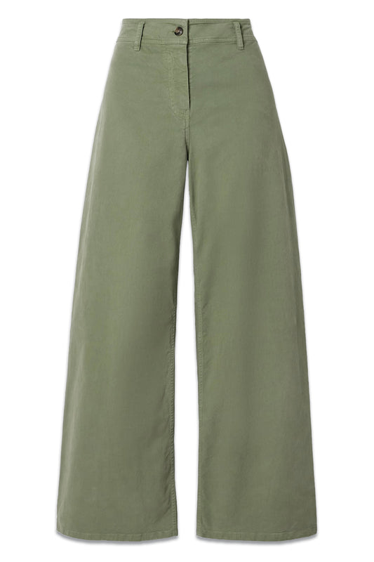 Megan Cotton-blend Twill Wide-leg Pants