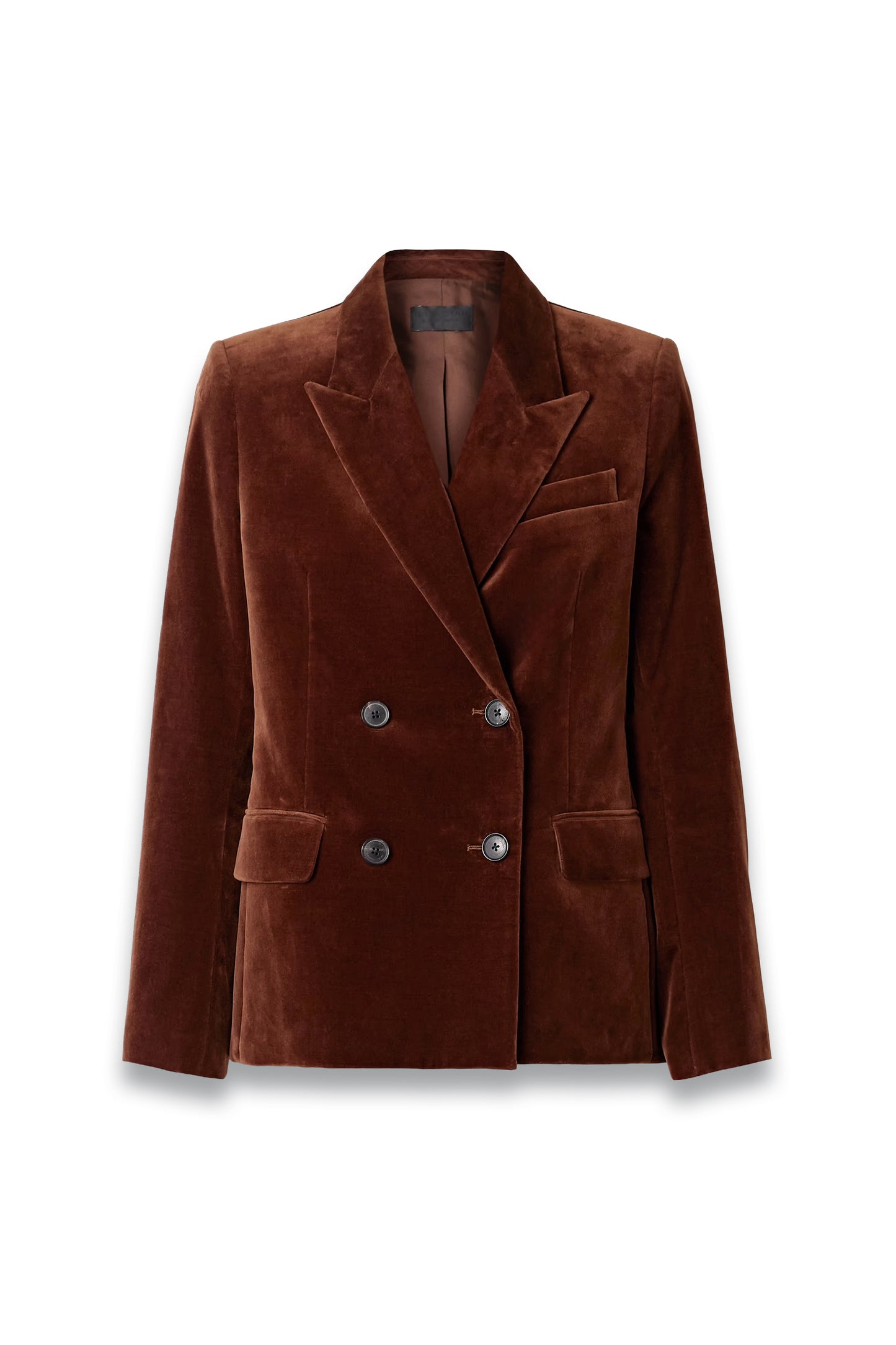 Veda Double-breasted Cotton-blend Velvet Blazer