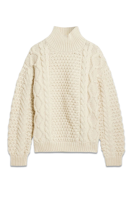 Hawthorn Cable-knit Wool Turtleneck Sweater