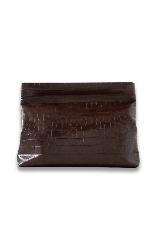 Jerry Croc-effect Leather Clutch