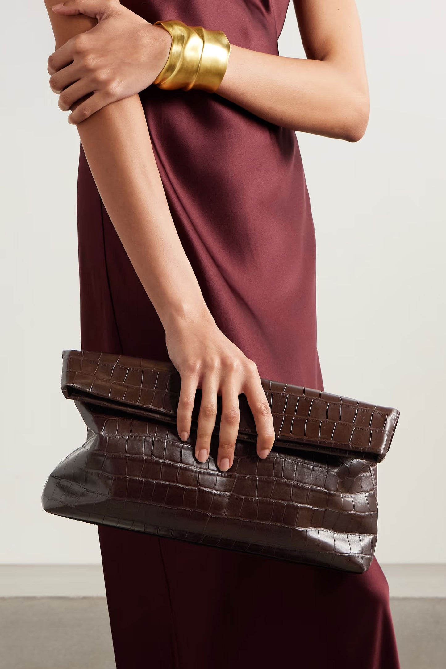 Jerry Croc-effect Leather Clutch