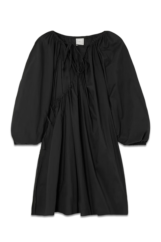 Black Tie Seamed Mini Dress