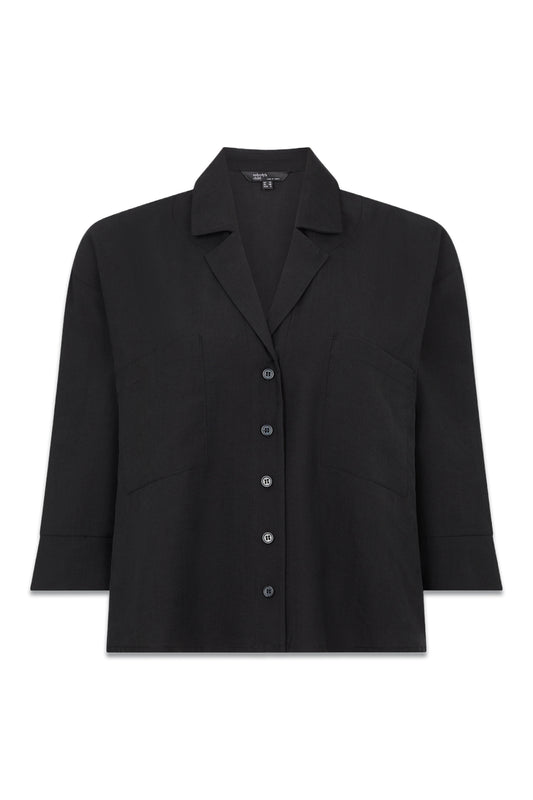 Black Oversized Boxy Shirt