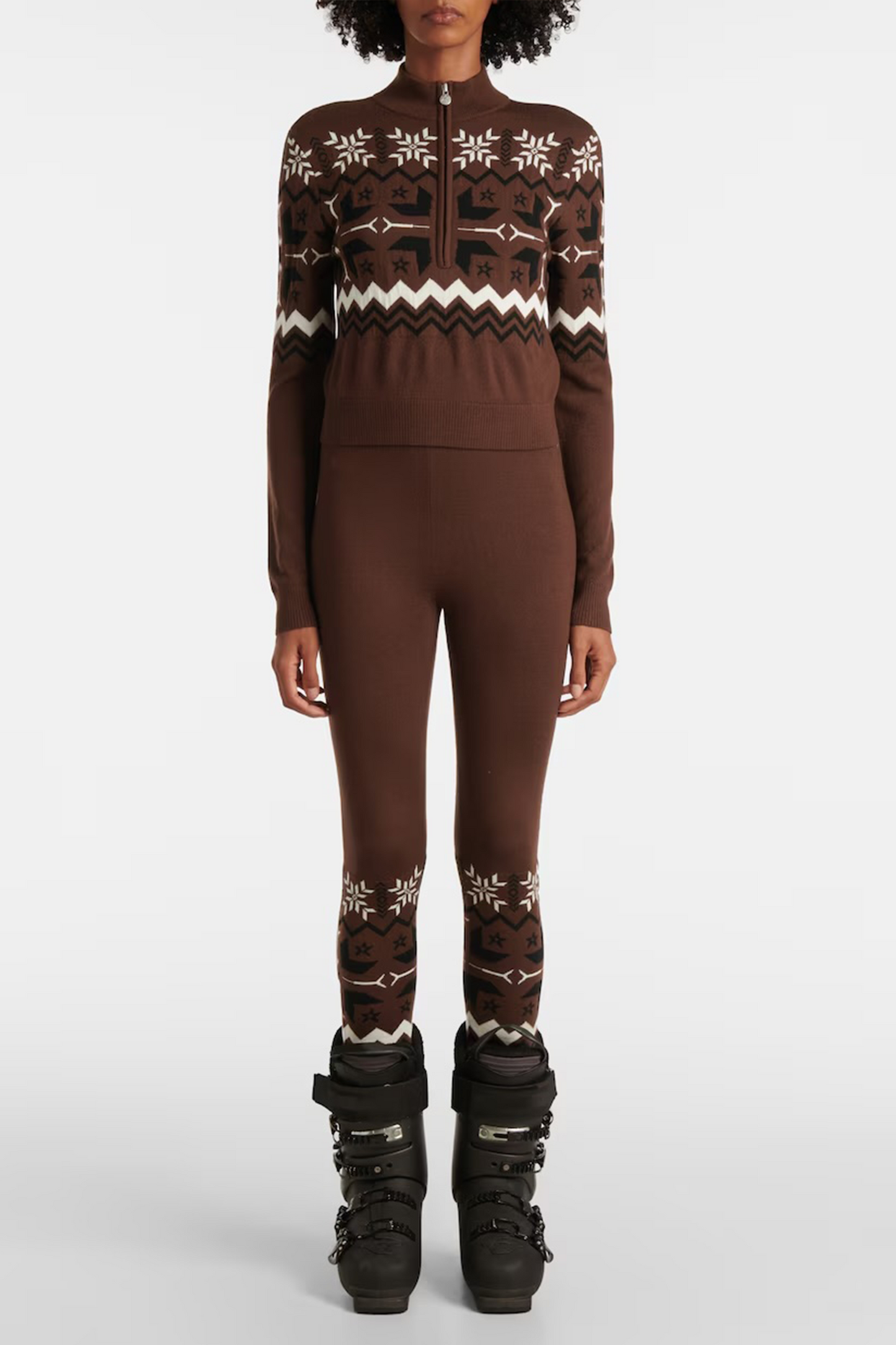 Nordic Intarsia Wool Half-zip Sweater