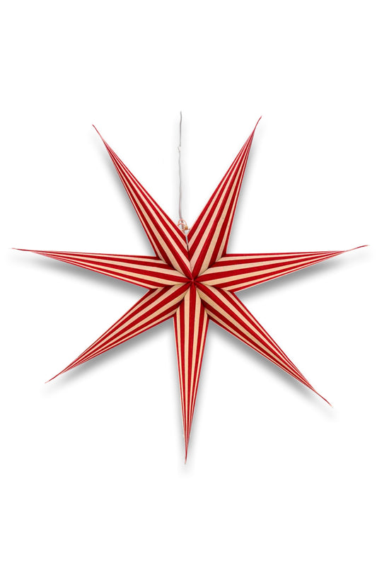 Bare Advent Star White-red Stripes