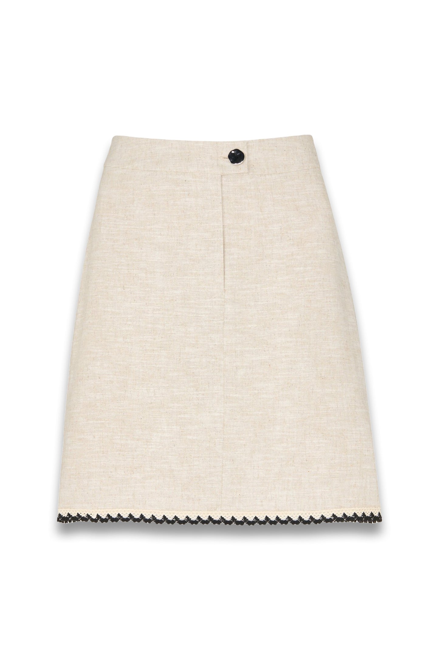 Oatmeal Linen Mix Mini Skirt