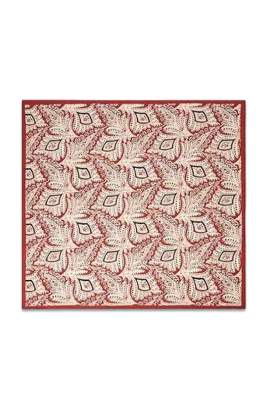 Paisley Silk Scarf, Red