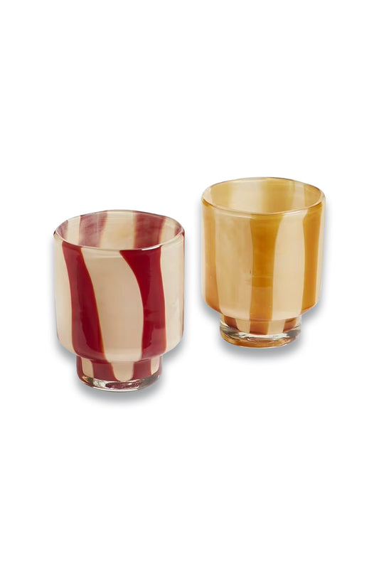 Astley Stripe Candle Holders, Set of 2, Multi