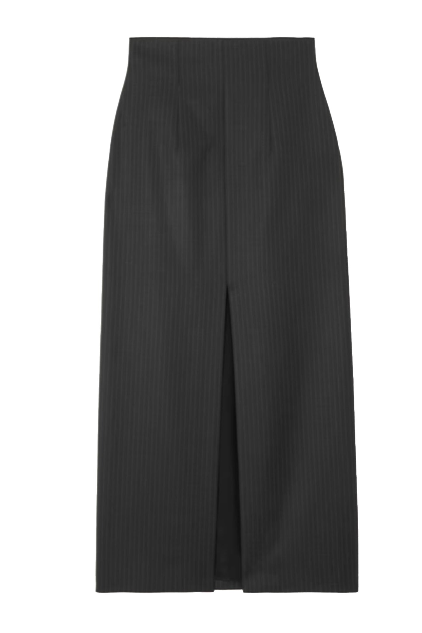Pinstriped Wool Maxi Skirt