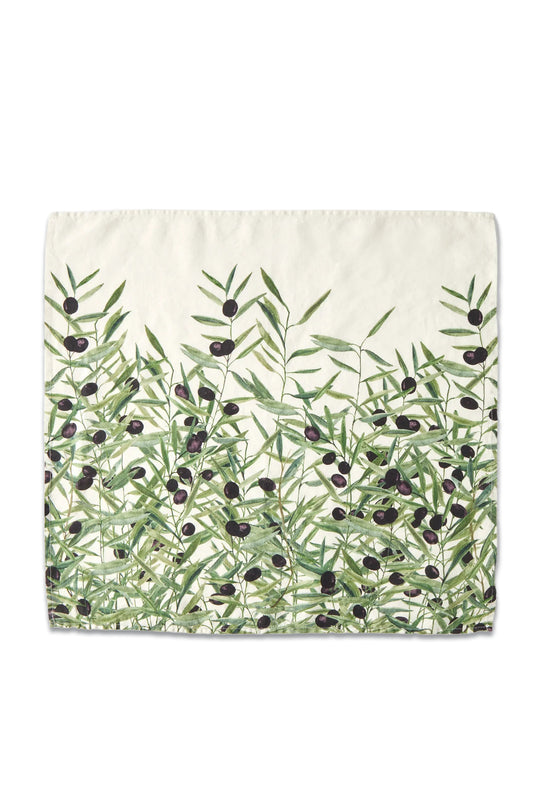 Set of Four L'Olivier-print Linen Napkins