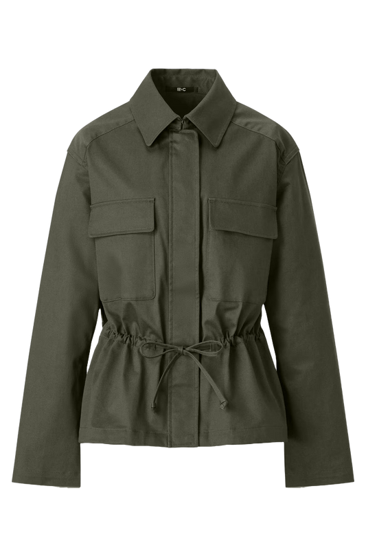 Cotton Blend Drawstring Jacket