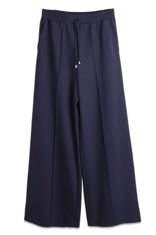 Wide Leg Navy Blue Trousers