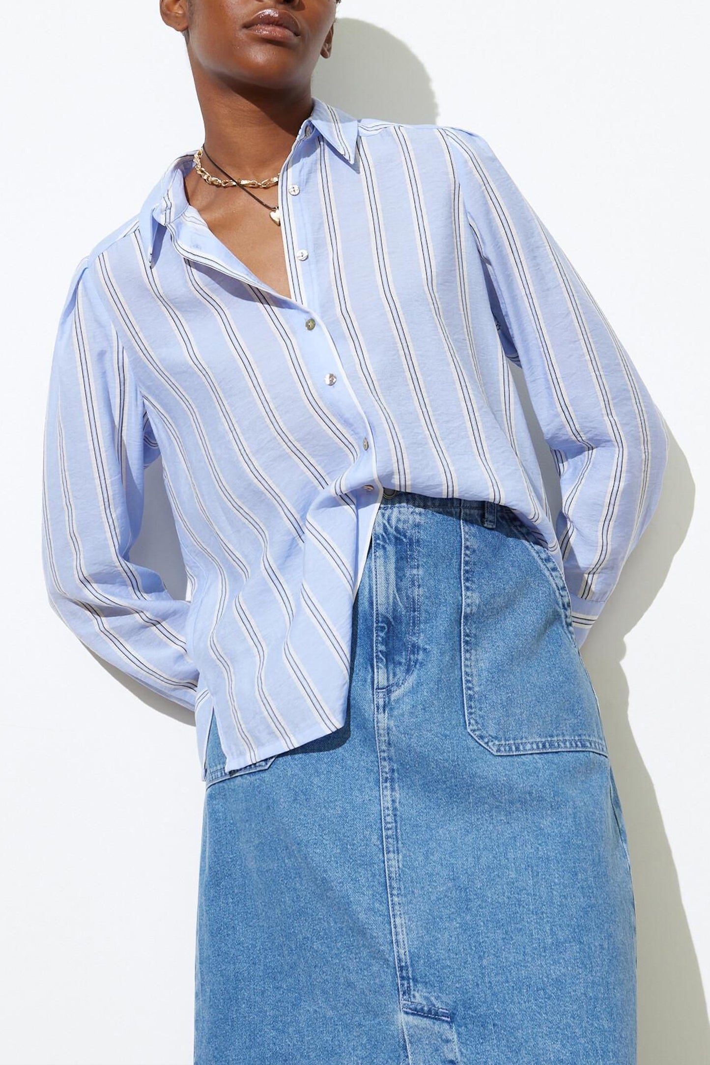 Blue & White Striped Shirt