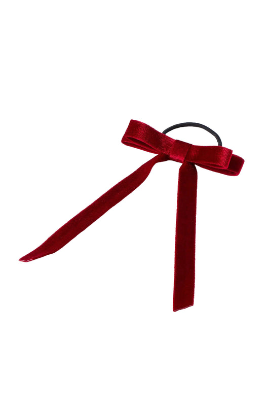 Stefanie Red Velvet Elastic Hair Bow