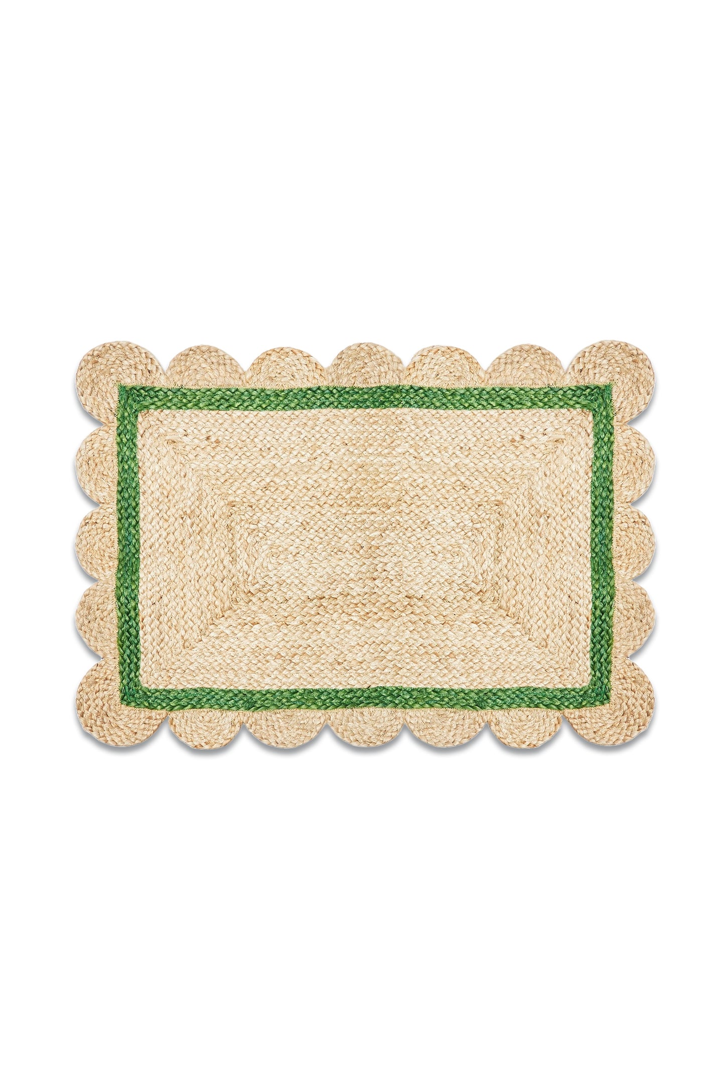 Scalloped Jute Green Doormat
