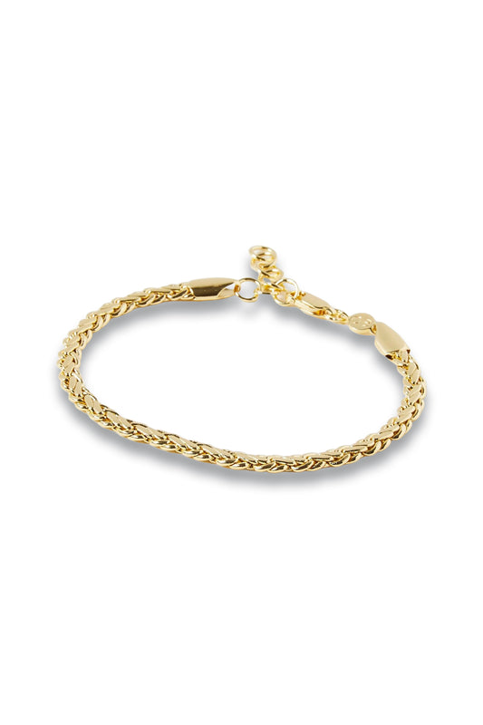 Sophia Plaited Serpentine Gold Plated Chain Bracelet