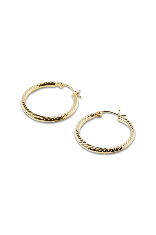 Terra Gold Plated Hoop Earrings Large