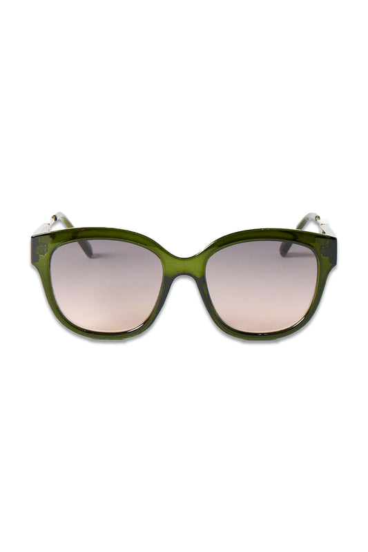 Green Metal Arm Cat Eye Sunglasses