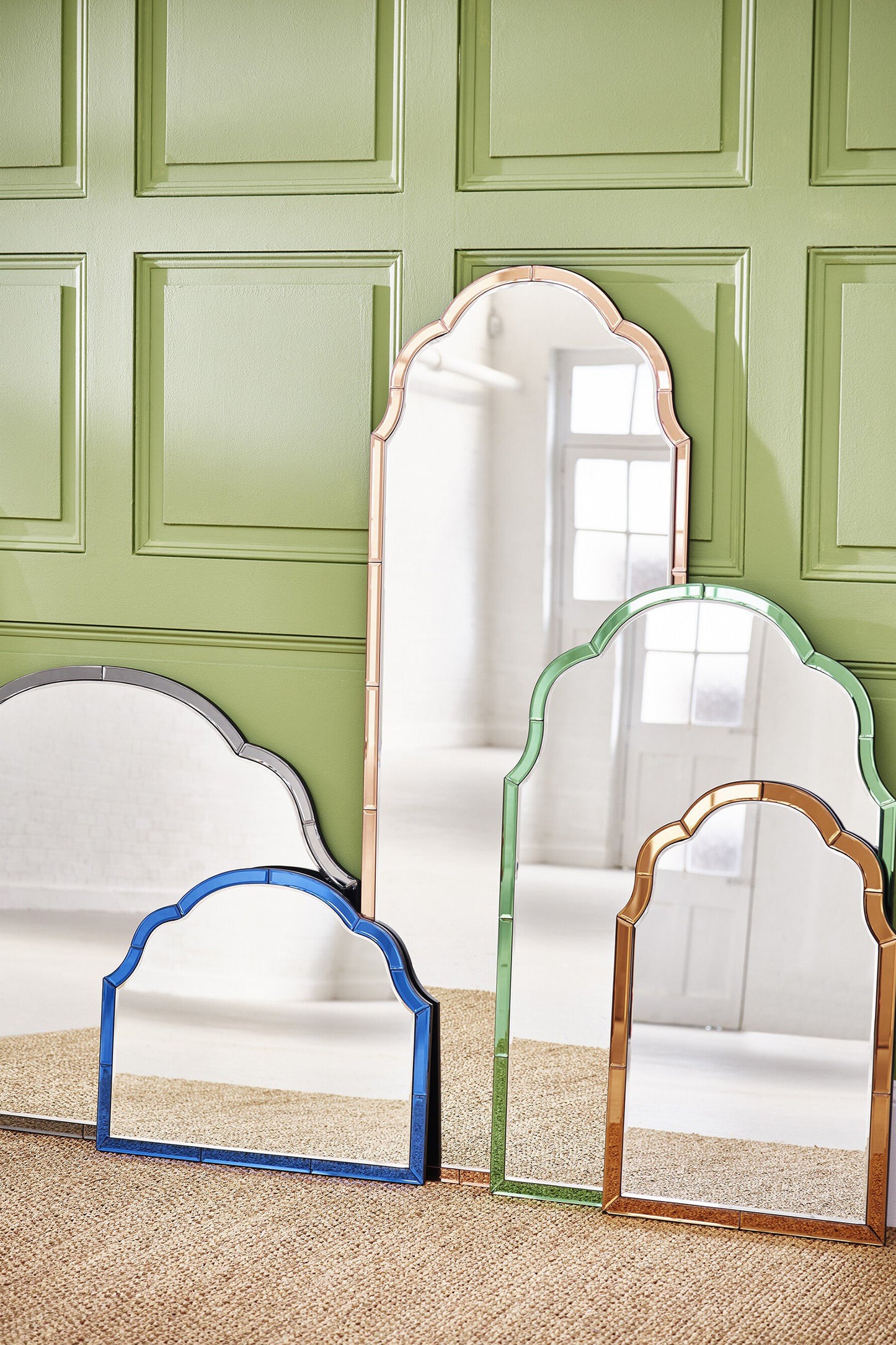 Aurora Green Glass Wall Mirror