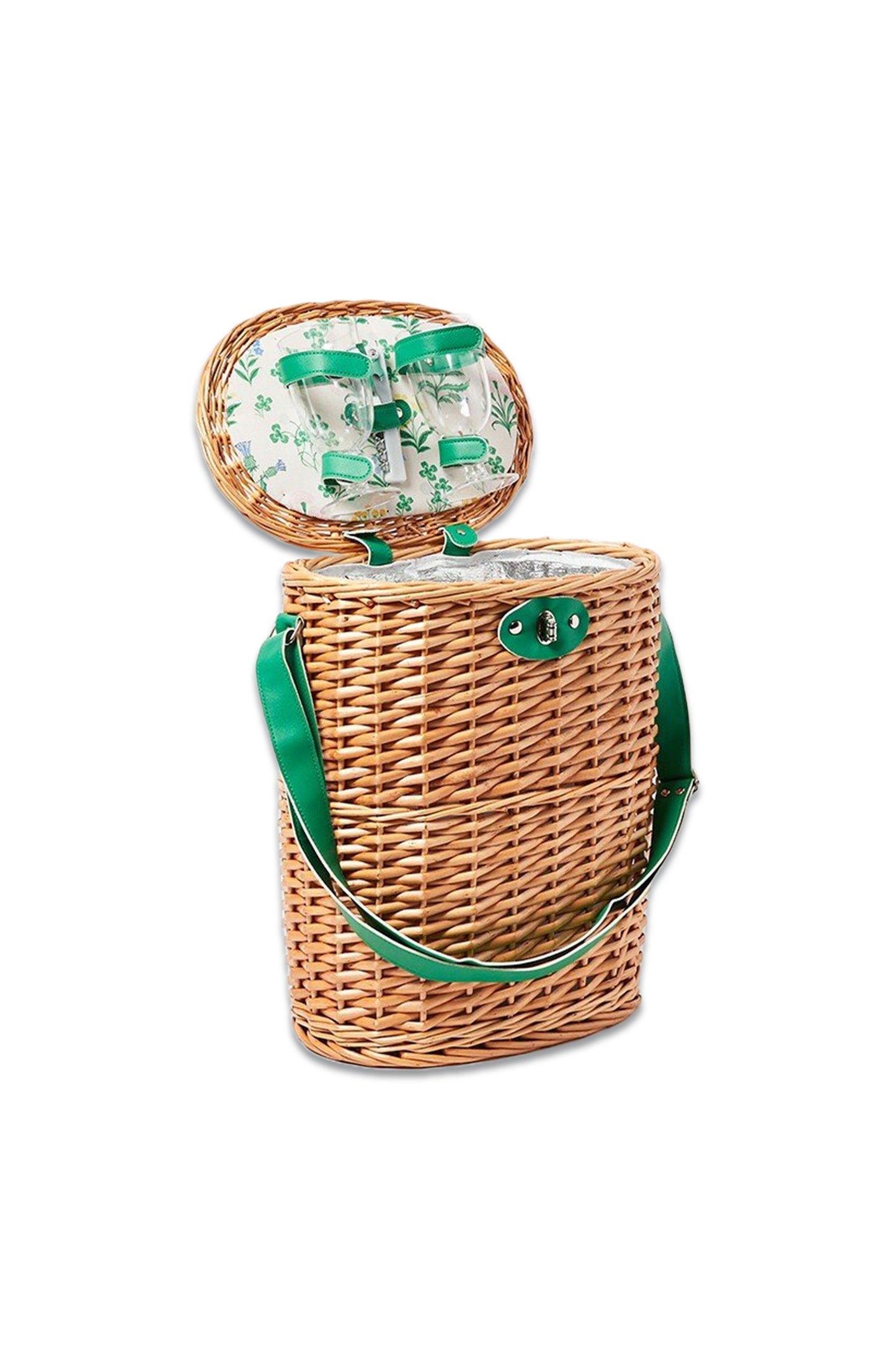 Ava Two Bottle Natural Wicker Picnic Hamper