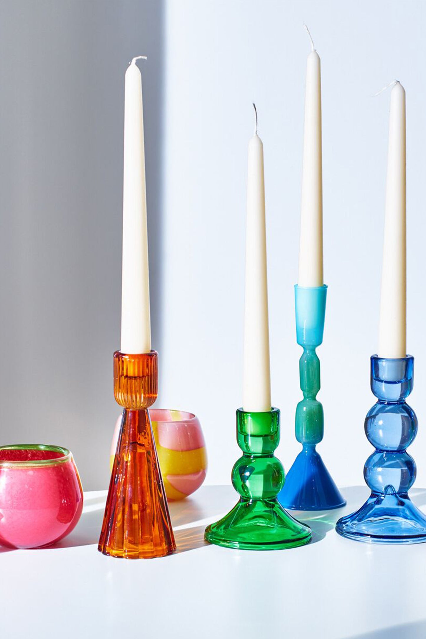 Ula Orange Glass Candleholder