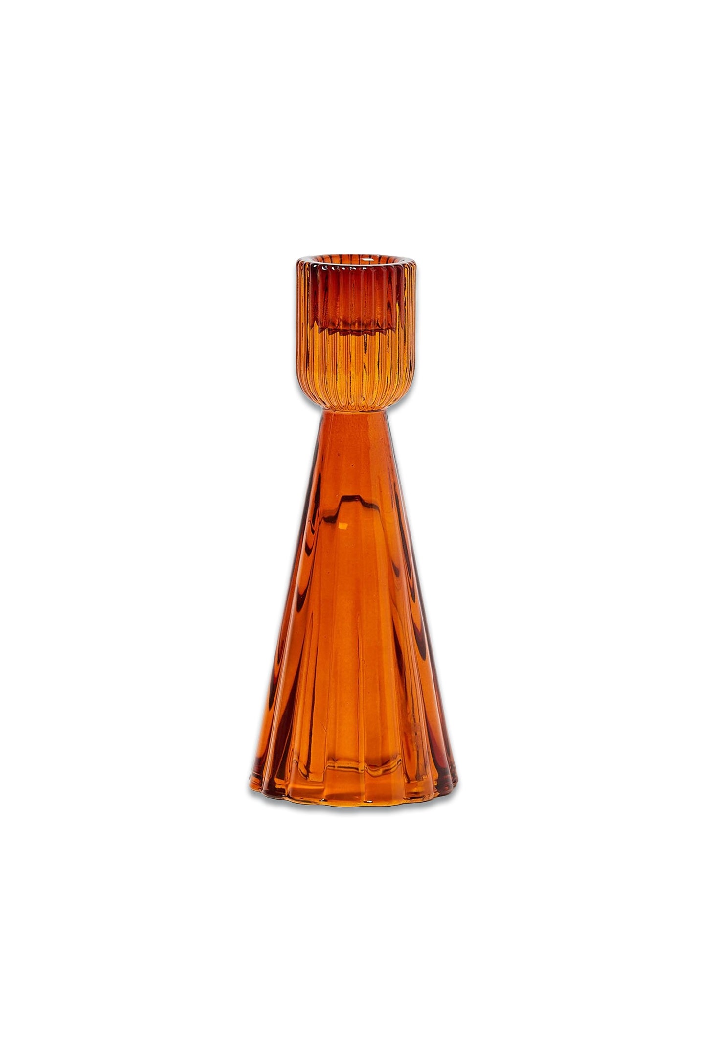 Ula Orange Glass Candleholder