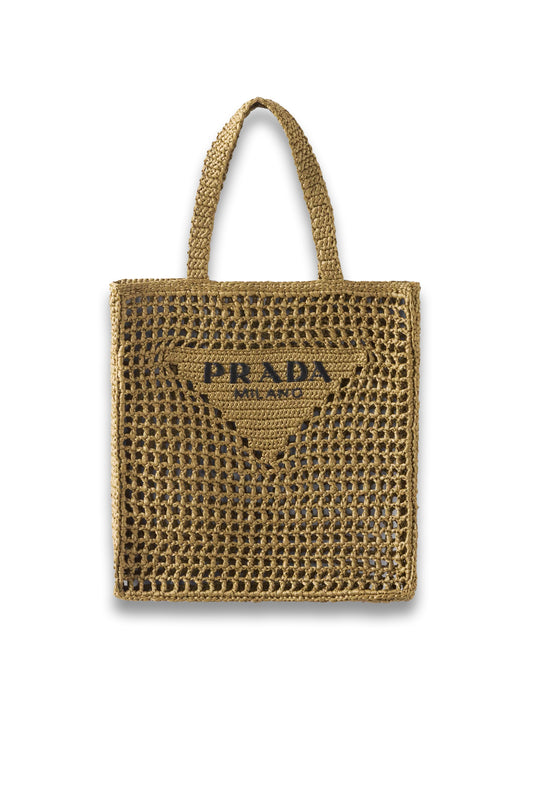 Olive Green Crochet Tote Bag