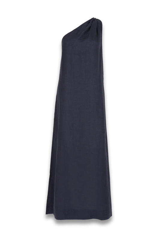 Athena - Midnight Linen Dress