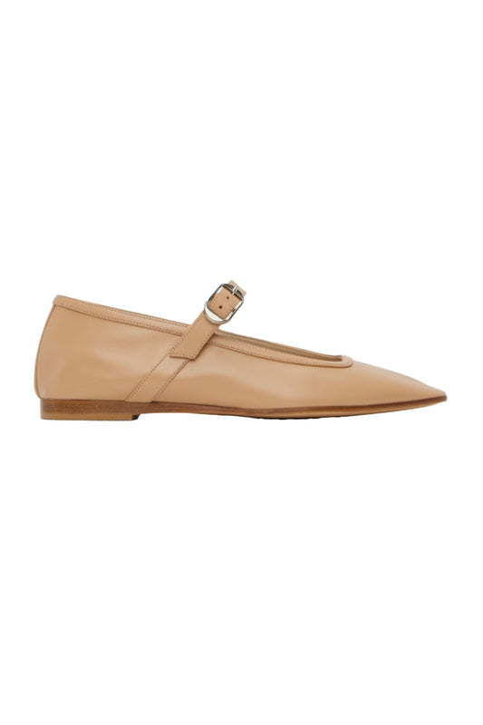 Beige Ballet Mary Jane Ballerina Flats