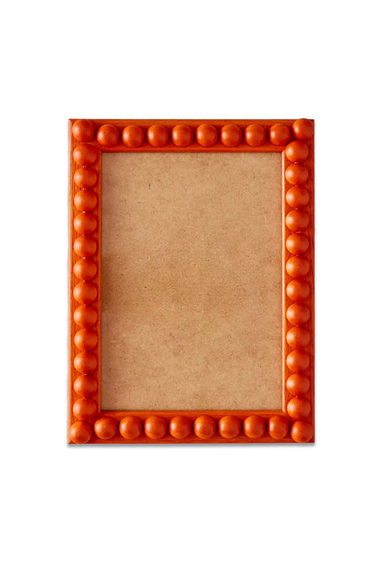 Orange Stained Bobbin Photo Frame
