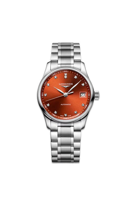 Master Collection With Orange Dial & Stainless Steel Strap