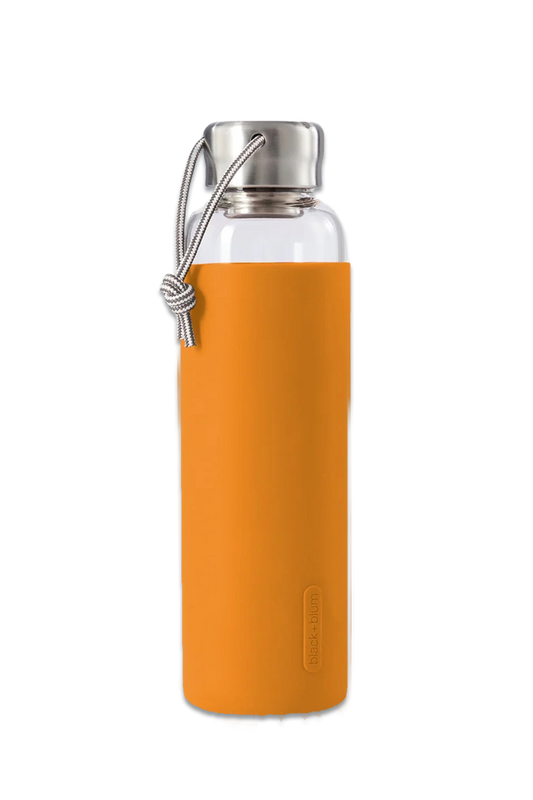 Glass Water Bottle, Orange