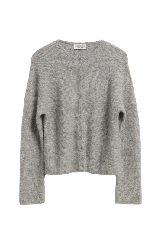 Grey Melange Knitted Cardigan