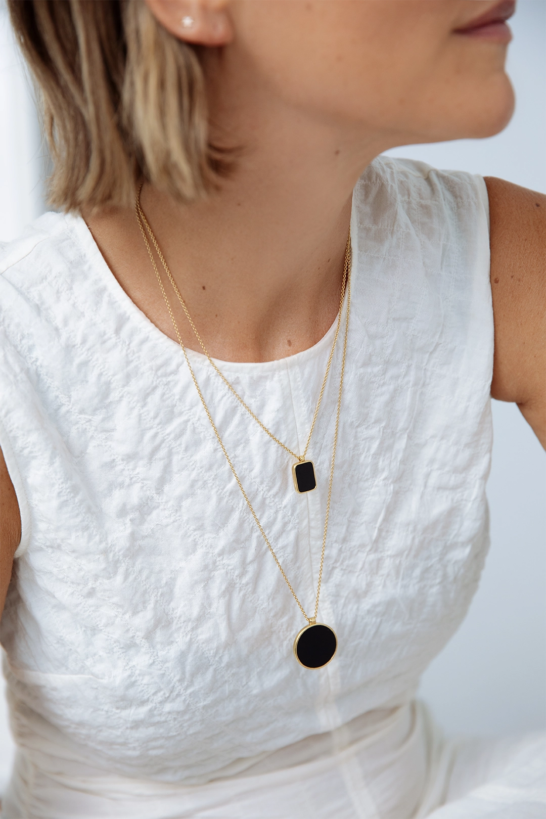 Onyx Tag Necklace
