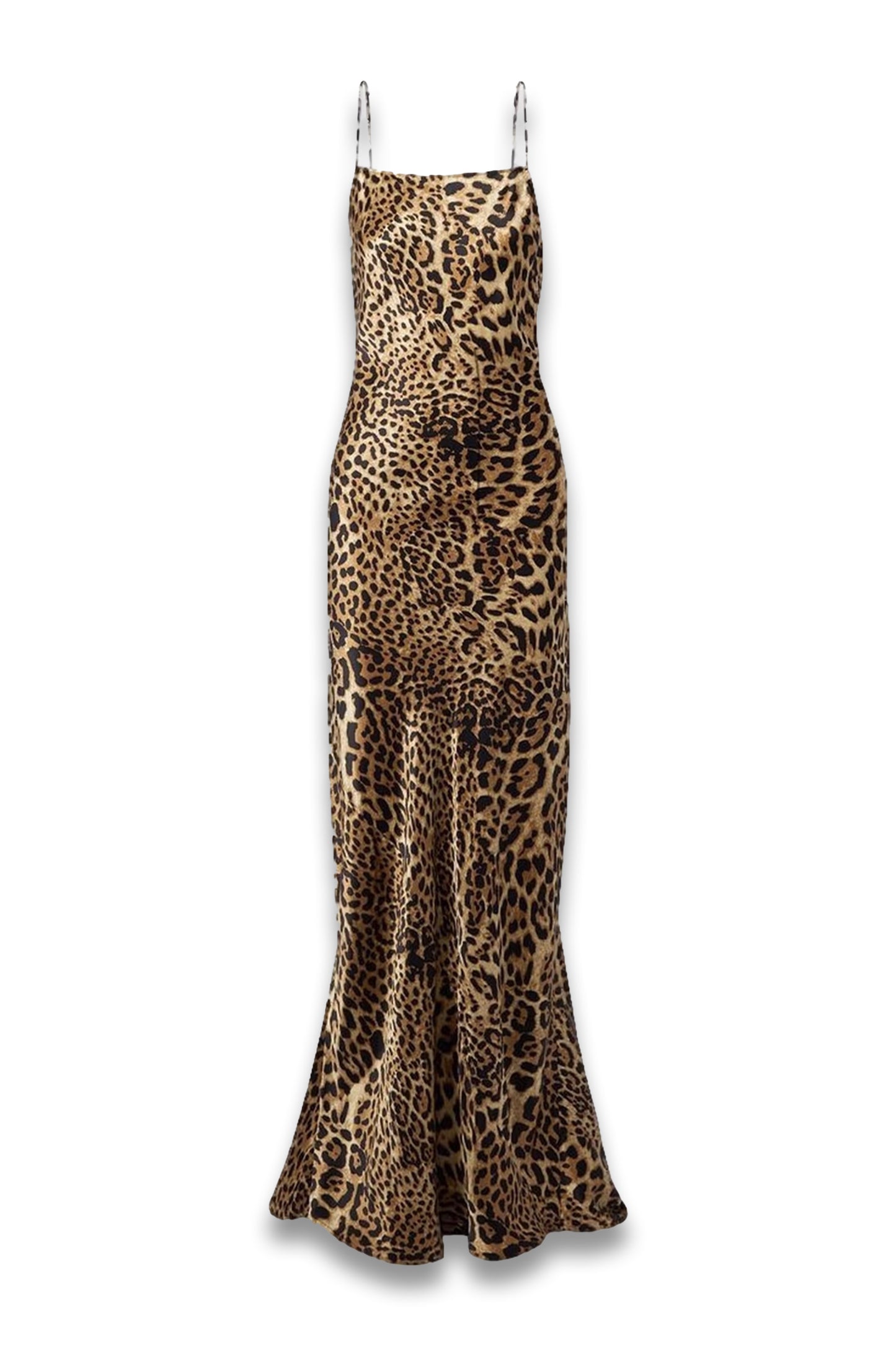 Elizabeth open-back leopard-print silk-charmeuse gown