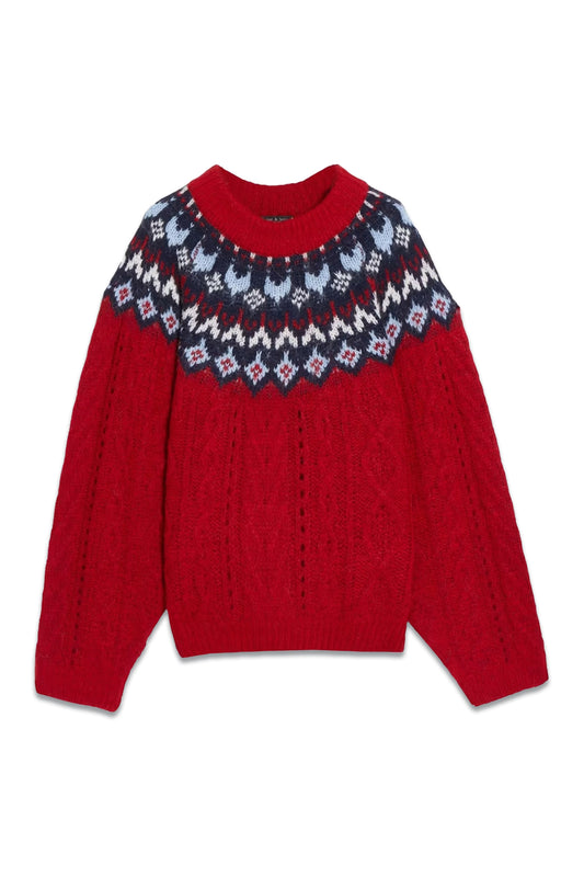 Willow Fair Isle Cable-knit Sweater