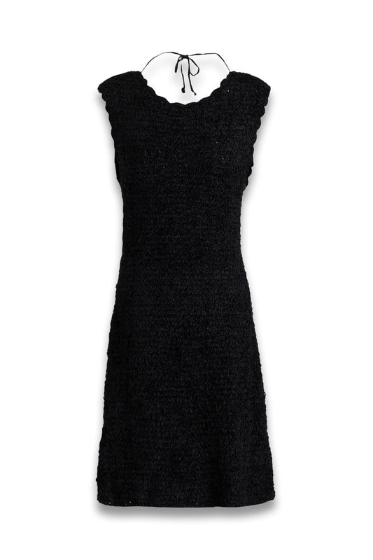 Open-Back Crochet Mini Dress